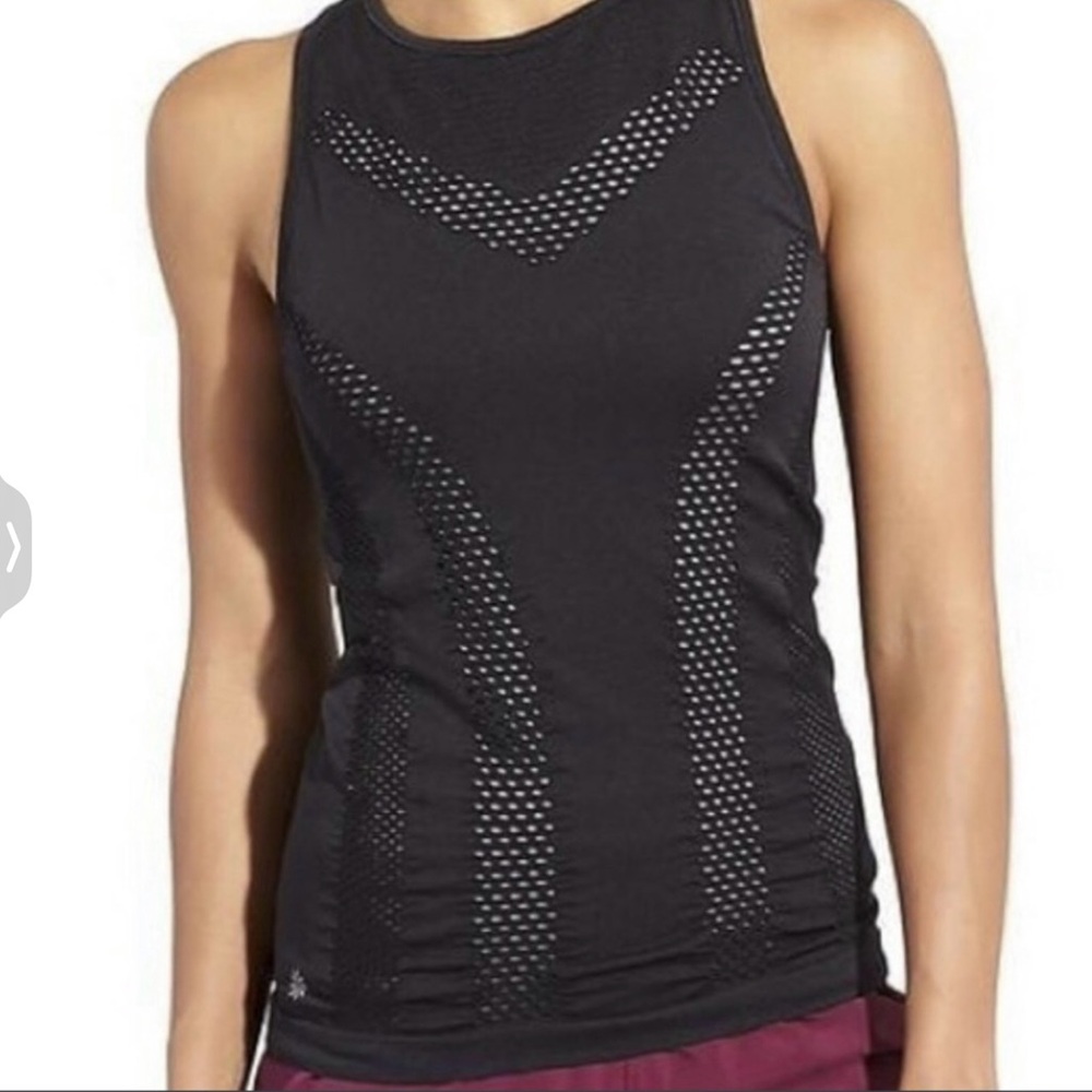 Athleta Black Fitted Cut Out Tank Top
